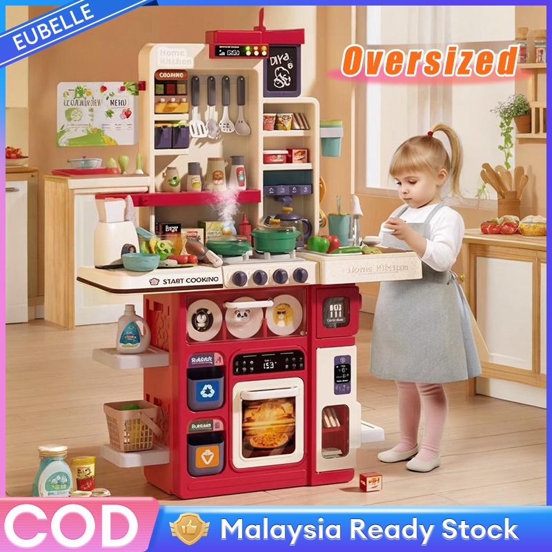 [Oversized 100cm] Kitchen Toys for Girls mainan masak masak Kitchen ...