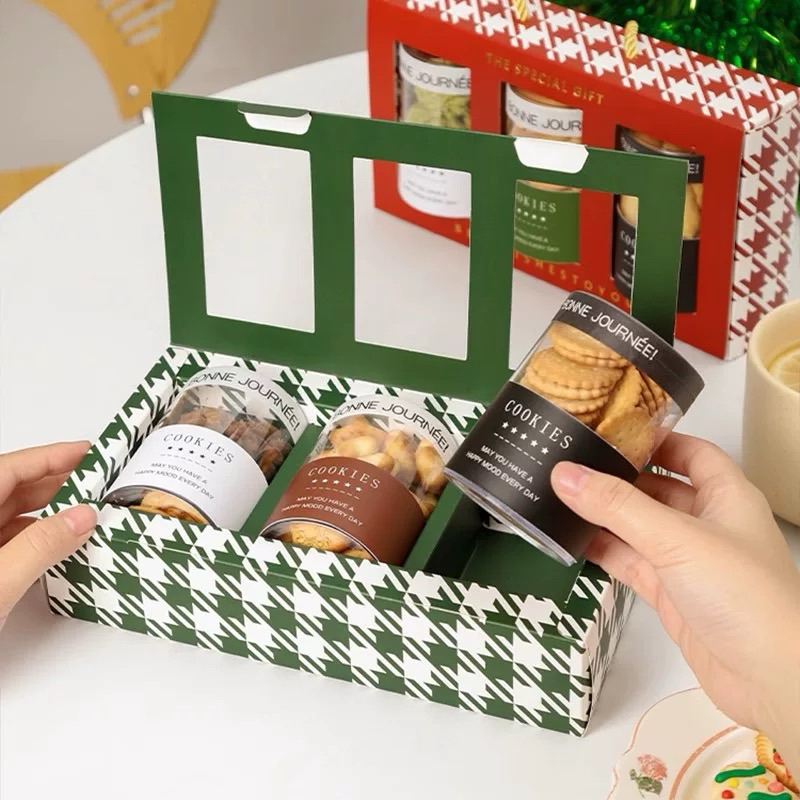 Hari Raya Green Gift Box Paper Cookies Box Kotak Raya Packaging Three ...