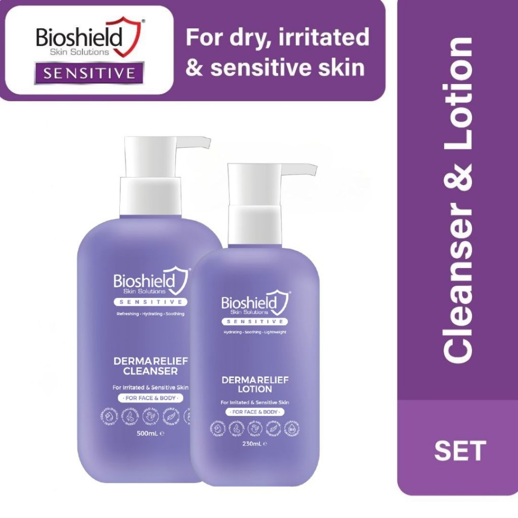 Bioshield Sensitive DermaRelief Repair Pack (Cleanser & Lotion ...