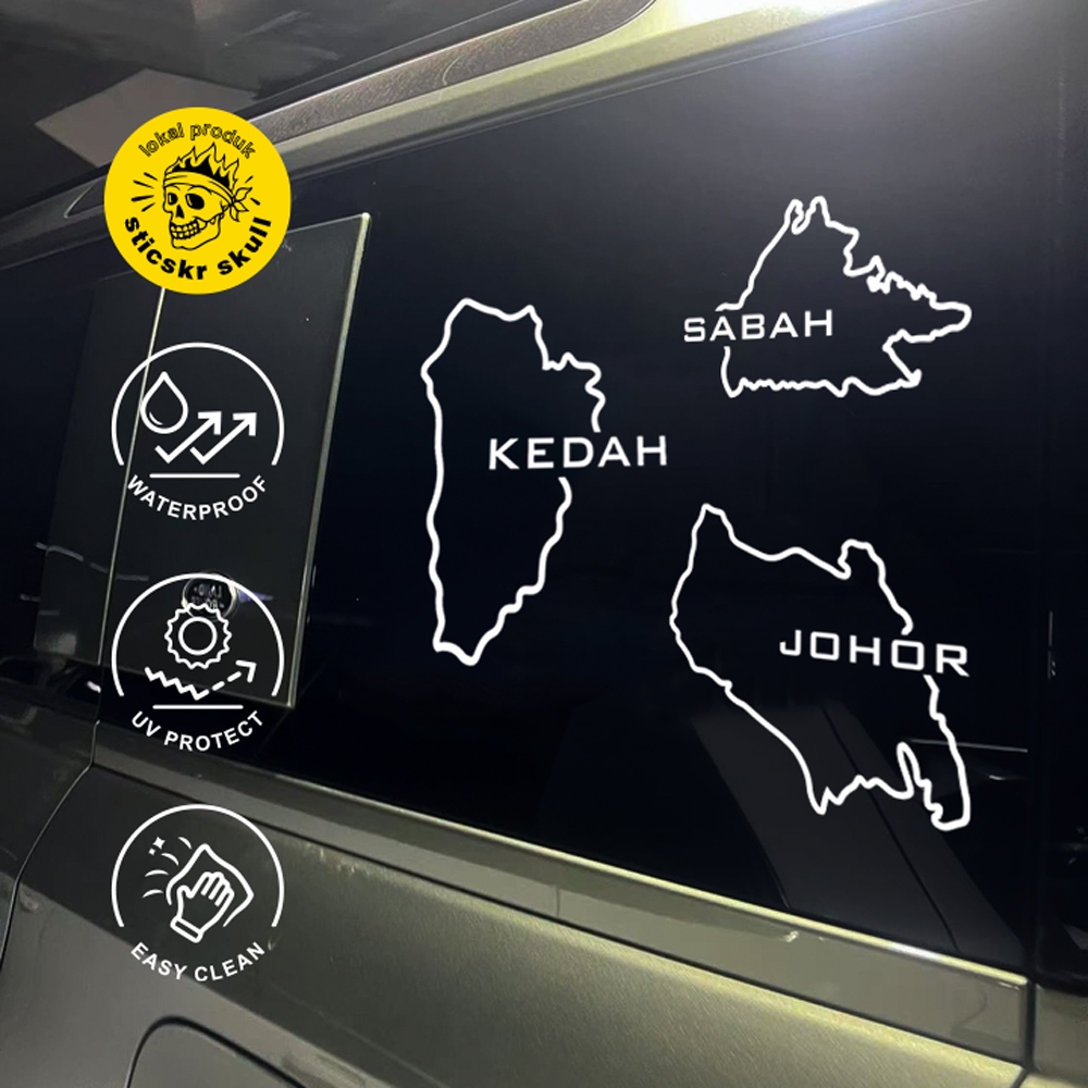Stiker Vinyl Design Negeri Malaysia Kereta Motor Lori Ativa Hilux Axia ...