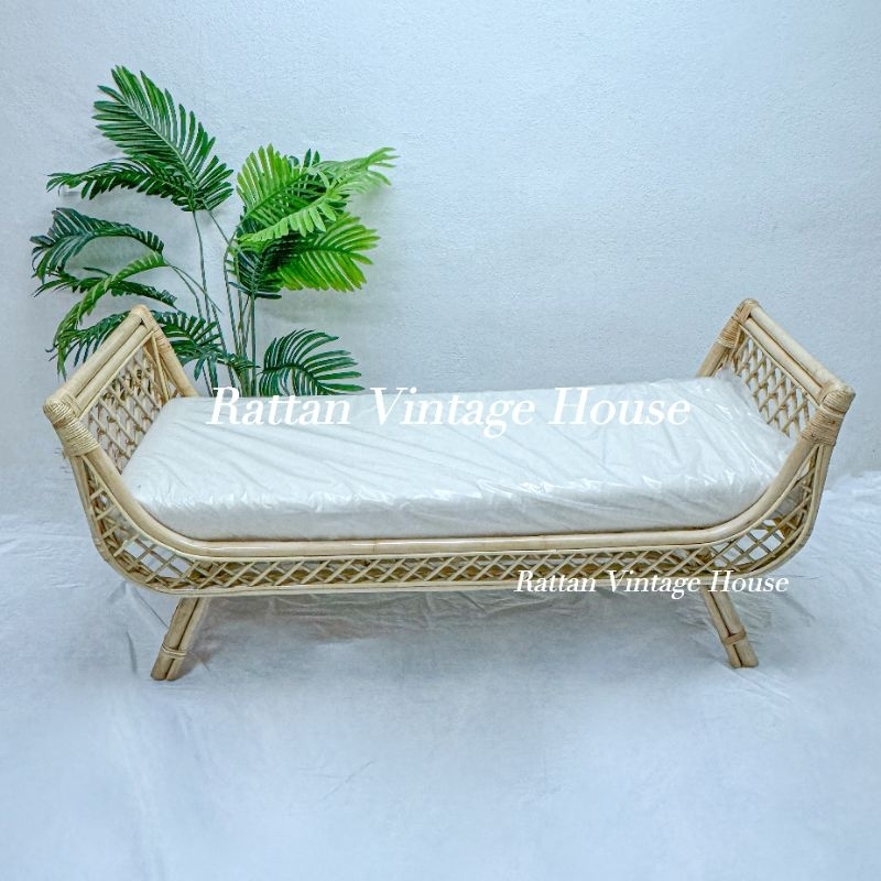 (Rattanvintage) 🔥 Rattan Long Sofa | Lounge Chair | Living Room Sofa ...