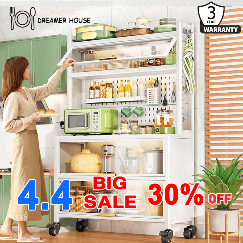 【Ready Stock】 Kitchen Cabinet Rack With Wheels Kitchen Organizer ...