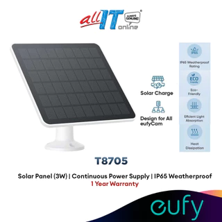 Anker Eufy T8705 Solar Panel (3W) Compatible with eufyCam, Continuous Power Supply, IP65 Weatherproof