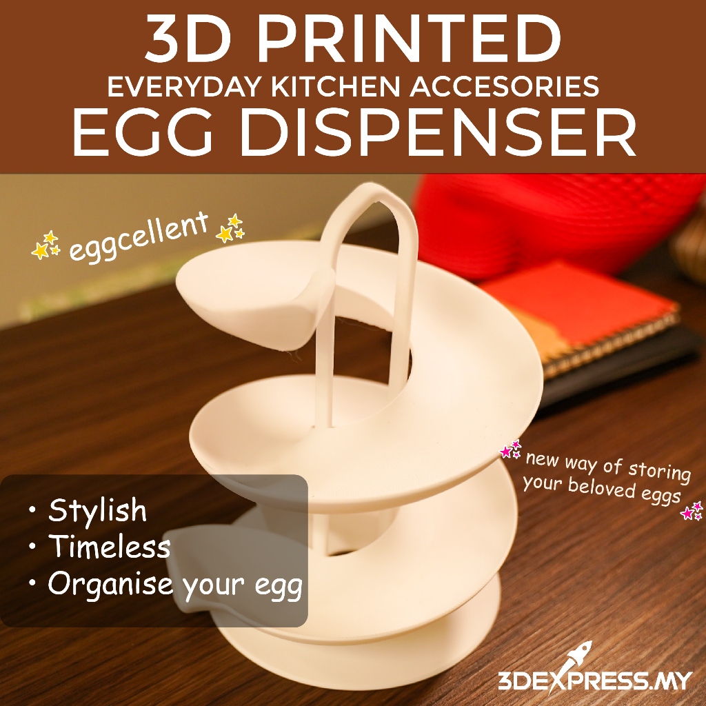 [3D PRINTED] Rotary Eggs dispenser (Comes in Grey or White Color)