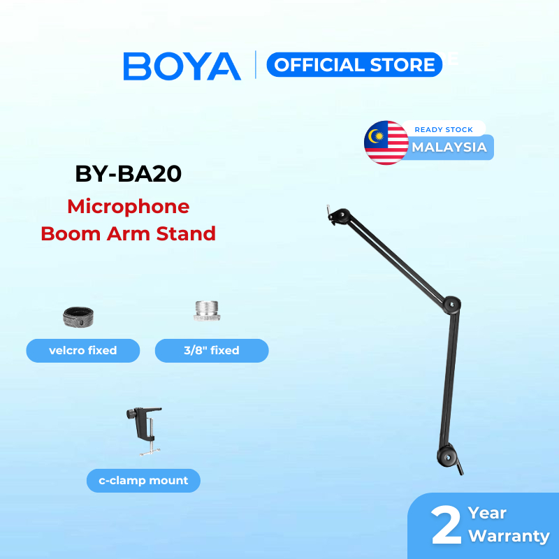 BOYA BY-BA20 Spring-Loaded Microphone Suspension Boom Arm for ...