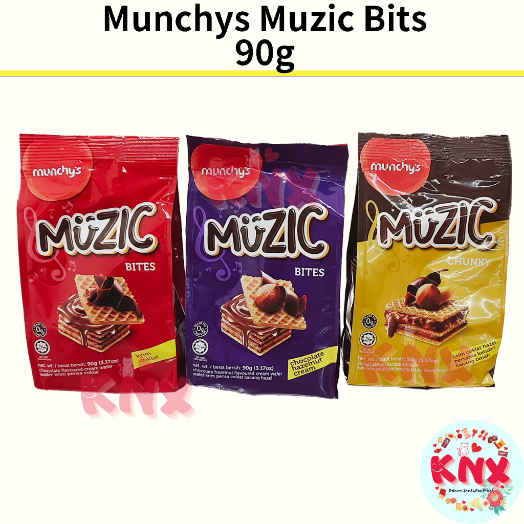 Munchys Muzic Bite Wafer 90g Chocolates Hazelnut Chocolate | Shopee ...