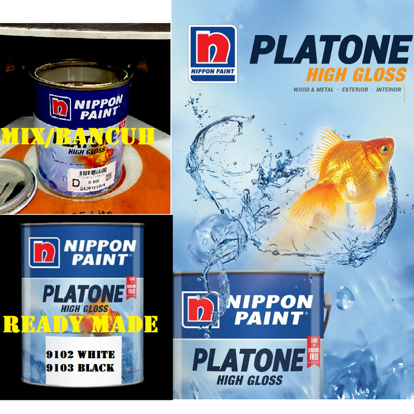 Ready Stock 1L NIPPON PAINT PLATONE HIGH GLOSS WOOD & METAL READY MADE ...