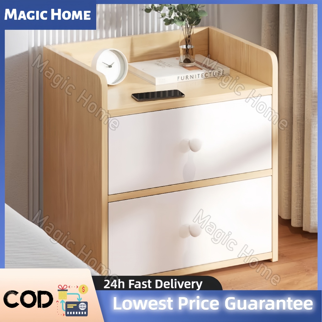 Magic Home-Minimalist Bedside Table With Locked Bedside Table With ...