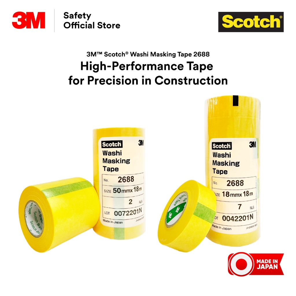 [Sell by Tube] 3M™ Scotch® Masking Tape 2688/ Washi Tape/ Wall Sealing ...
