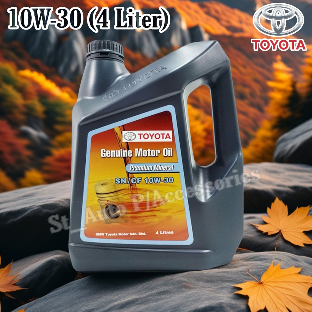 Toyota 10W30 SN/CF Premium Mineral Engine Oil (4 Liter) for Corolla ...
