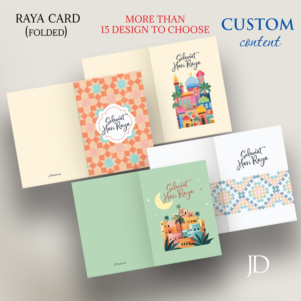 Kad Raya CUSTOM Made insert your content & photo Luxury Selamat Hari ...