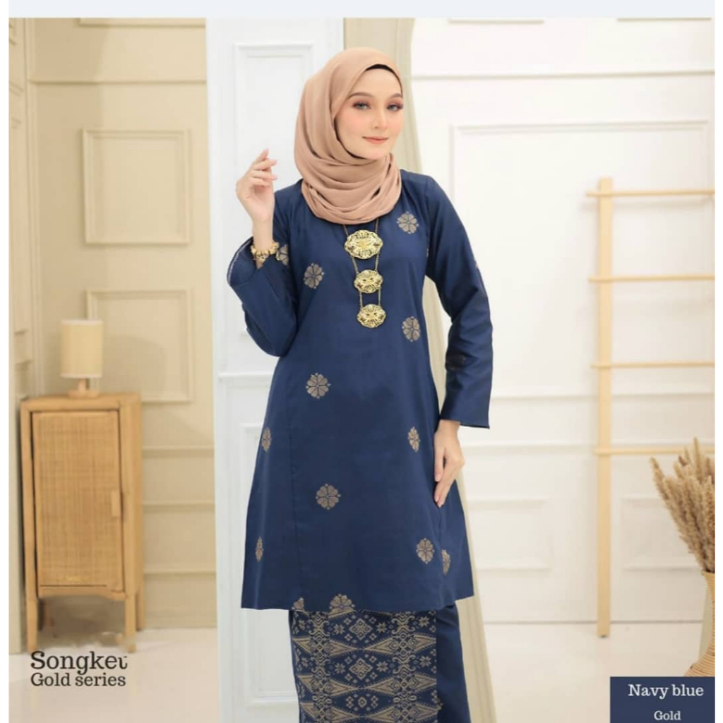 Baju Kurung Pahang Songket Tenun Bunga, Baju Kurung Moden, Baju Kurung cotton, Baju Raya 2025 Viral