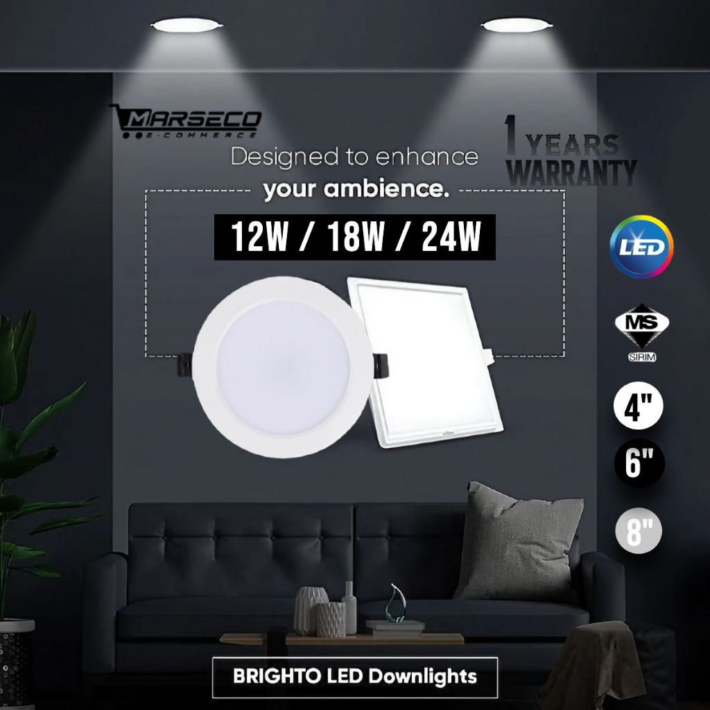 High Quality SIRIM Home LED Downlight Ceiling Lampu Siling Light 4 6 8 ...