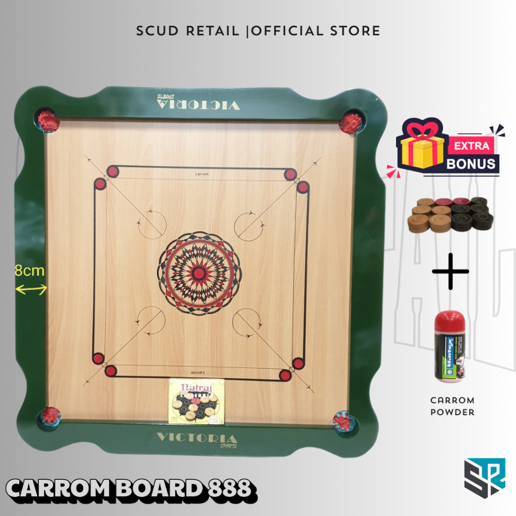 Carrom Board 888 Victoria (FREE CARROM POWDER) | Shopee Malaysia