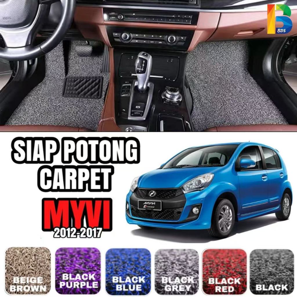 PERODUA MYVI (2012-2017) Precut Carpet 12MM & 18MM PVC Coilmat Magic ...
