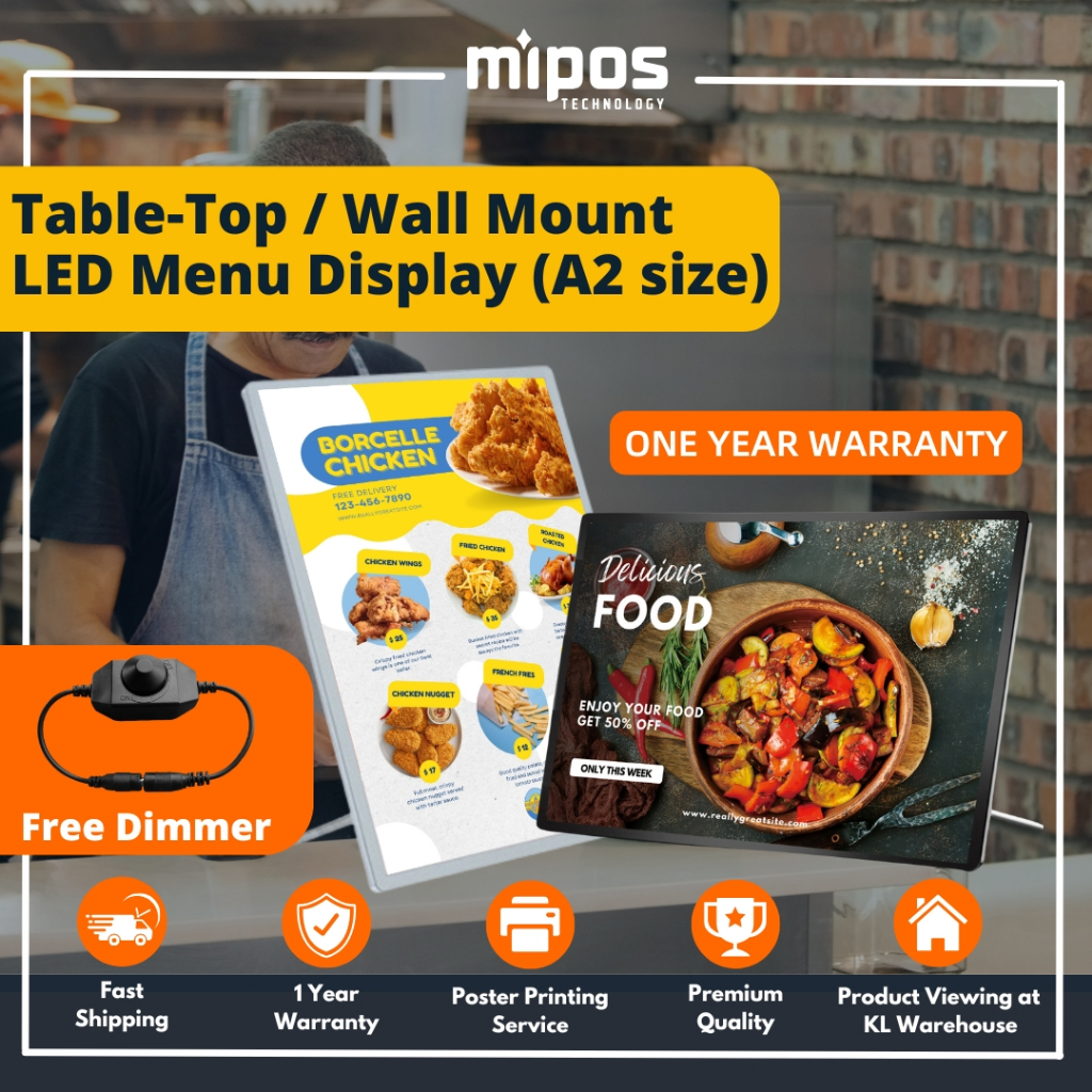 LED Menu Board Table A2 | Wall Mount Table LED Lighbox Menu ...