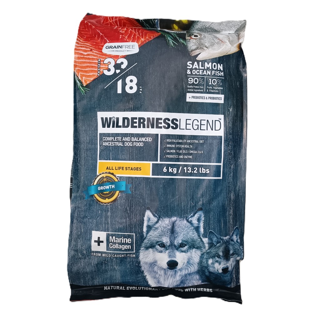 Wilderness Legend Grain Free Dog Food Salmon Ocean Fish 6KG | Shopee ...