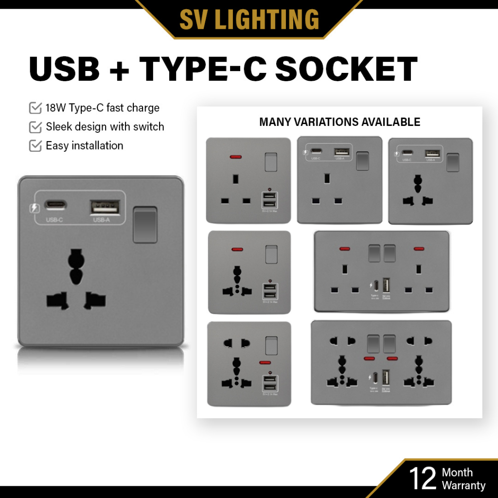 Ready stock Malaysia (FAST CHARING )13A wall power universal socket 3 ...