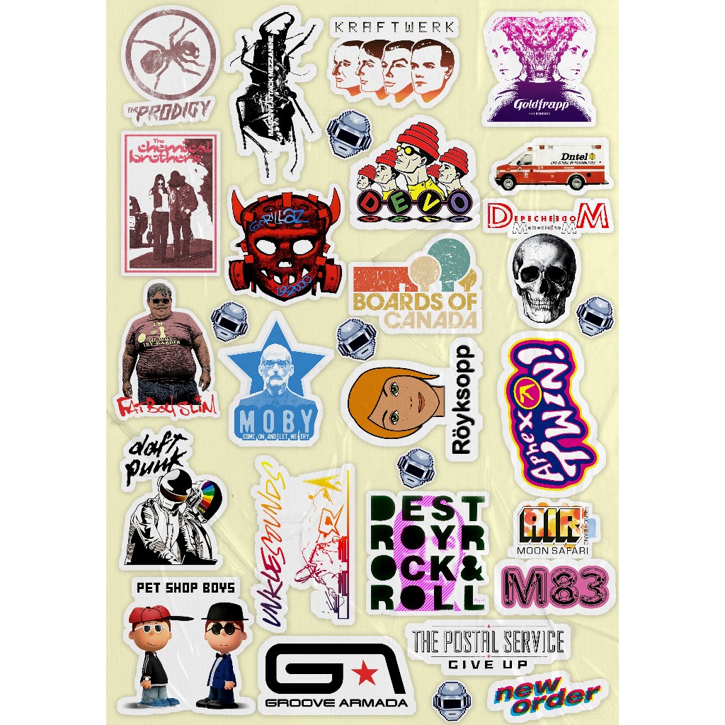 [Electronic Band Vinyl Stickers] Premium Quality, Ink Waterproof, HQ ...