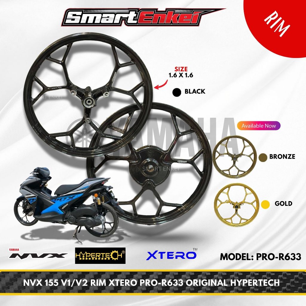 NVX 155 V1/V2 RIM XTERO PRO-R633 HITAM ORIGINAL HYPERTECH | Shopee Malaysia