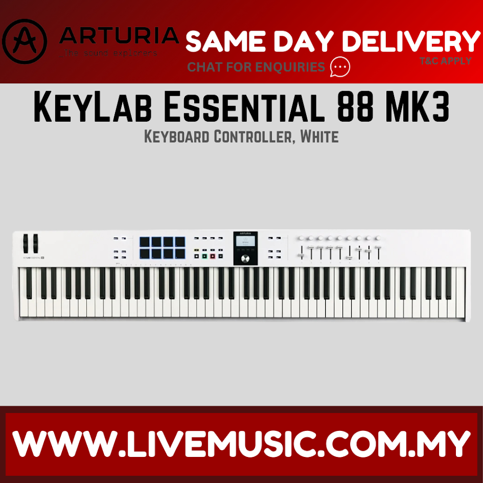 Arturia Keylab Essential 88 MK3 Keyboard Controller - White / Black ...