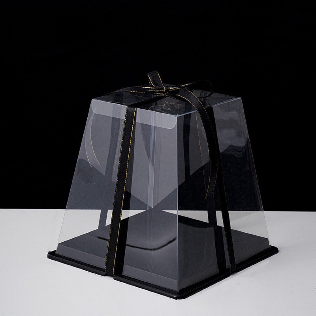 Pyramidal Cake Box – Gold | Silver Black |– 2-Tier Cake Packaging ...