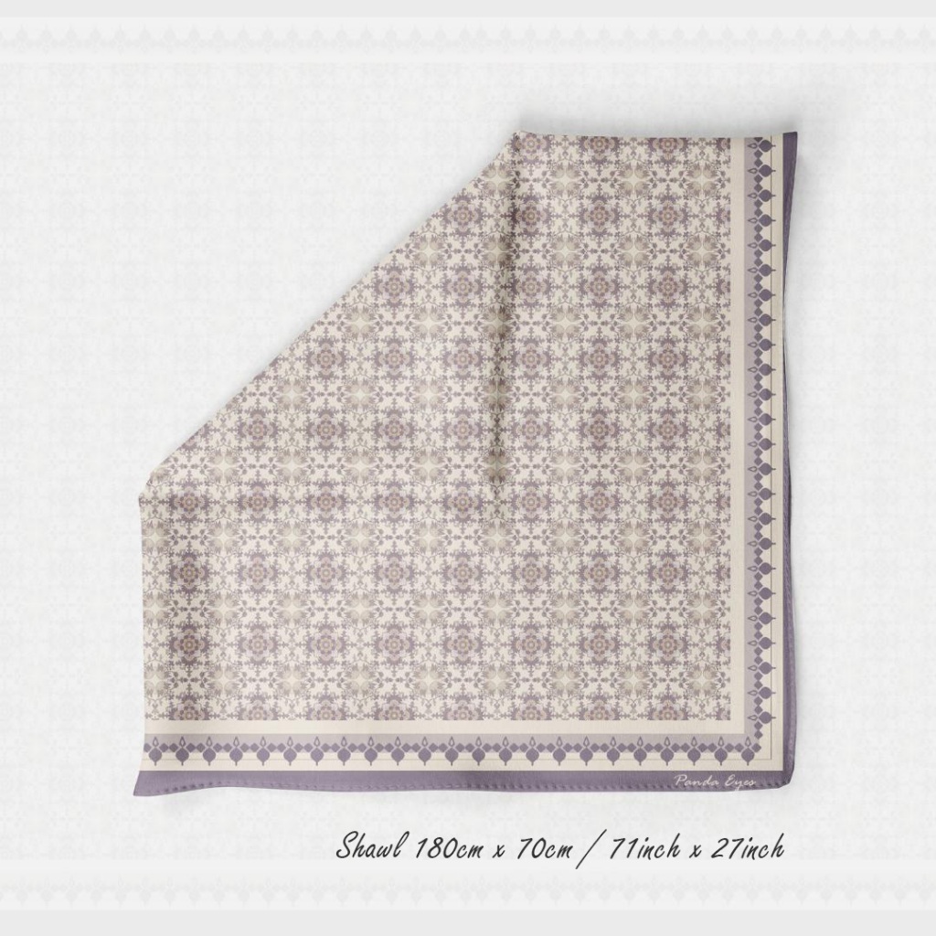 PANDAEYES SHAWL FLORAL SATIN 𝗖𝗟𝗔𝗦𝗦𝗜𝗖 𝗥𝗔𝗬𝗔 𝟮𝟬𝟮𝟱 𝗖𝗢𝗟𝗟𝗘𝗖𝗧𝗜𝗢𝗡 70CM*180CM (Hijab / Tudung/ Shawl)