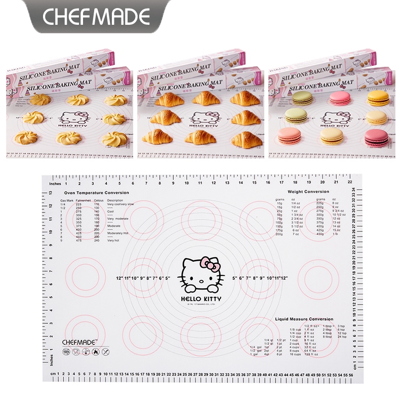 [CHEFMADE.os] HELLO KITTY Silicone Macaroon Mat Non-Stick Baking Mat ...