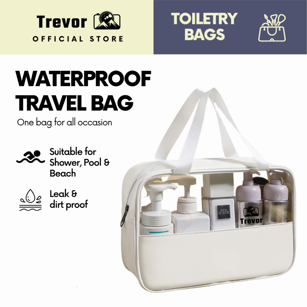 TREVOR Waterproof Travel Bag - Transparent Kalis Air 防水 Toiletry Shower ...