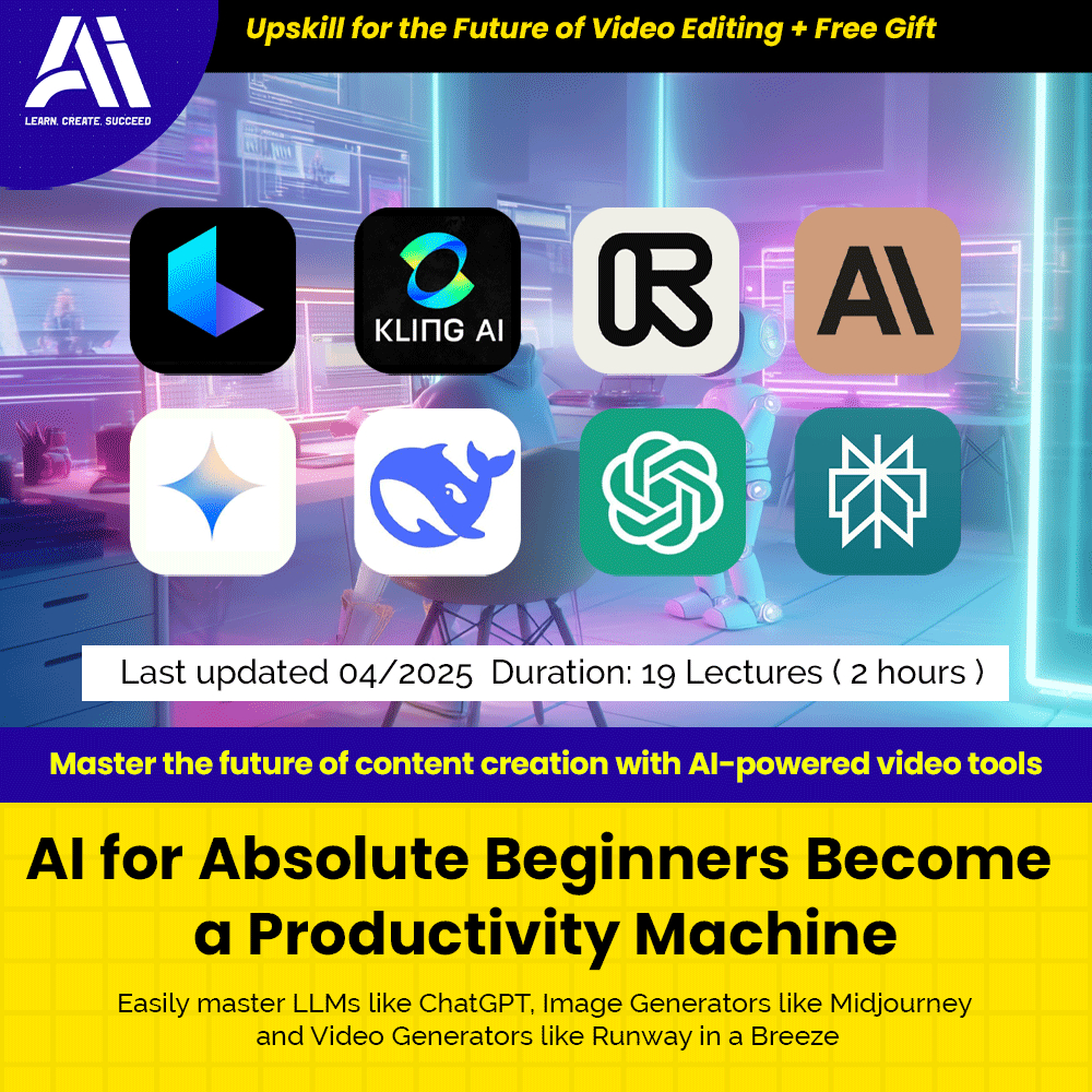 Learn AI Course- AI for Absolute Beginners Become a Productivity ...