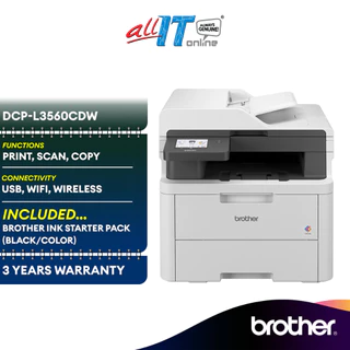 Brother AIO Laser DCP-L3560CDW | AIO Laser MFC-L3760CDW Compact Colour Laser LED Multi-Function Printer