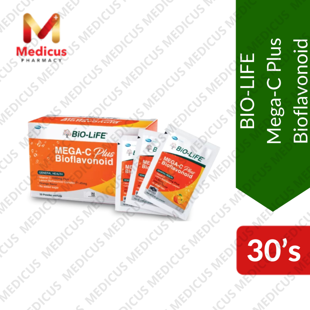 Bio-Life MEGA-C Plus Bioflavonoid Powder Sachets 30's (Exp: 07/2026 ...