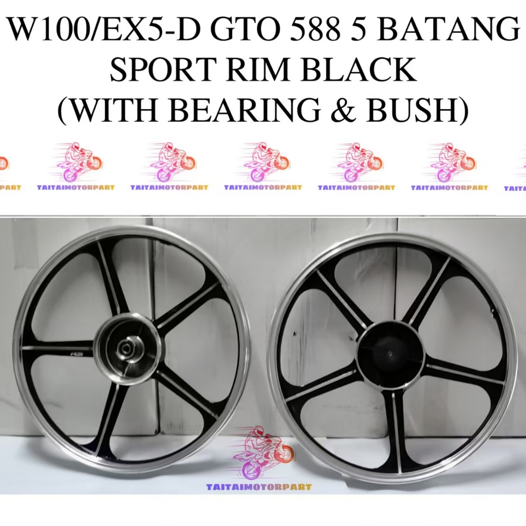 5 BATANG SPORT RIM 588 SIAP BEARING & BUSH LC135 WAVE100 RXZ EX5 HIGH ...
