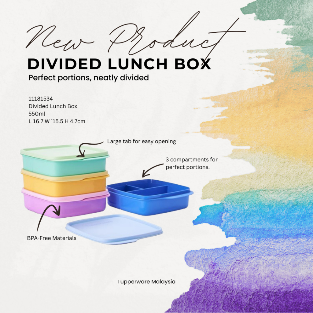 Tupperware Divided Lunch Box (2) 550ml | Shopee Malaysia