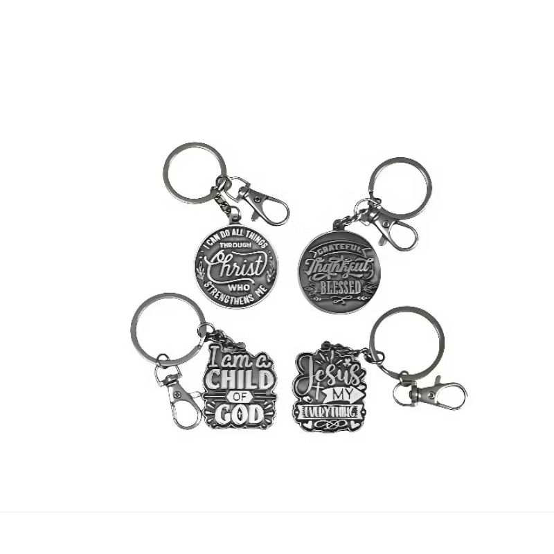 Alloy Metal Keychain with Bible Verse * Round shaped 4 cm diameter ...