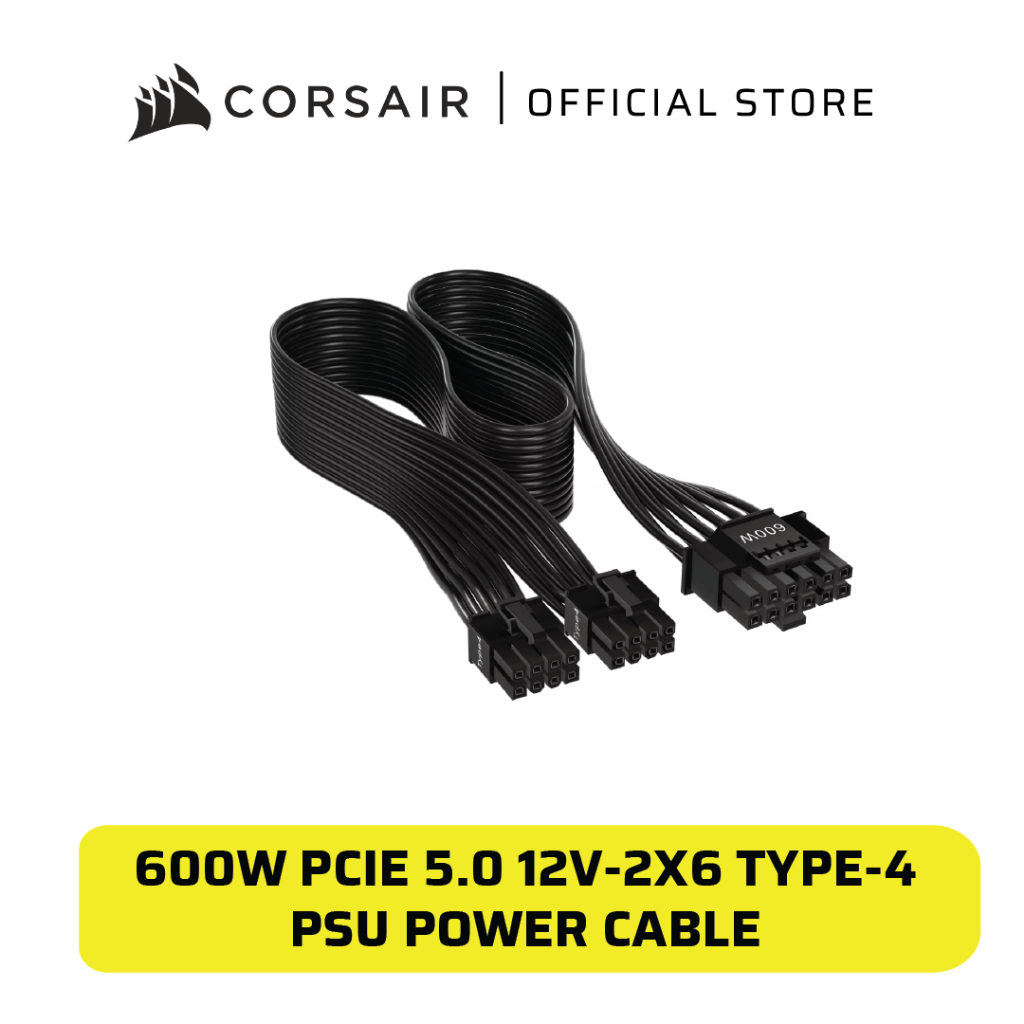 CORSAIR 600W PCIe 5.0 Type-4 PSU Power Cable 12VHPWR | Shopee Malaysia