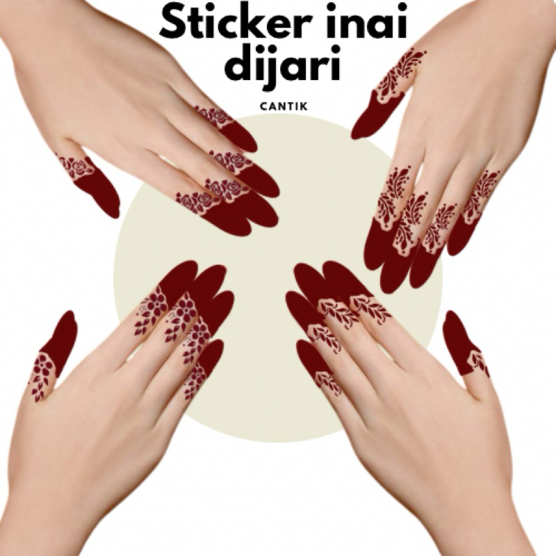 STICKER INAI JARI / STICKER FINGER HENNA | Shopee Malaysia