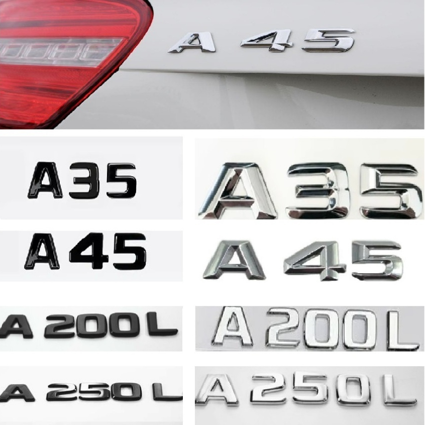 Emblem Mercedes-Benz A35 A45 A200L A250L Pelekat Lencana Bonet Belakang ...