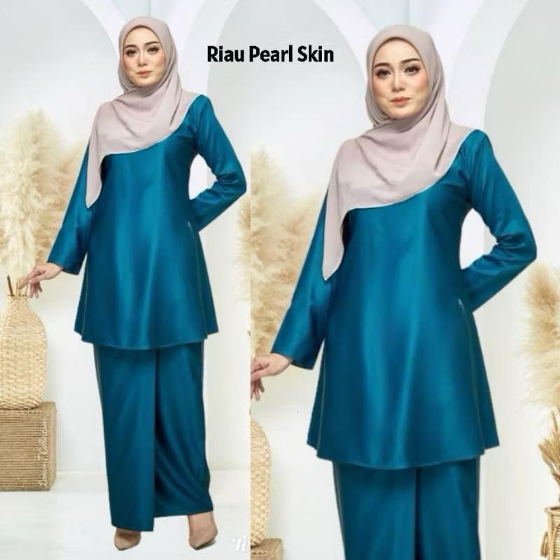 💥(SIZE XS-5XL) KURUNG RIAU MODEN PLAIN RAYA 2025 BRIDESMAID SEDONDON NAVY BLUE | BABY BLUE | TEAL BLUE | ROYAL BLUE