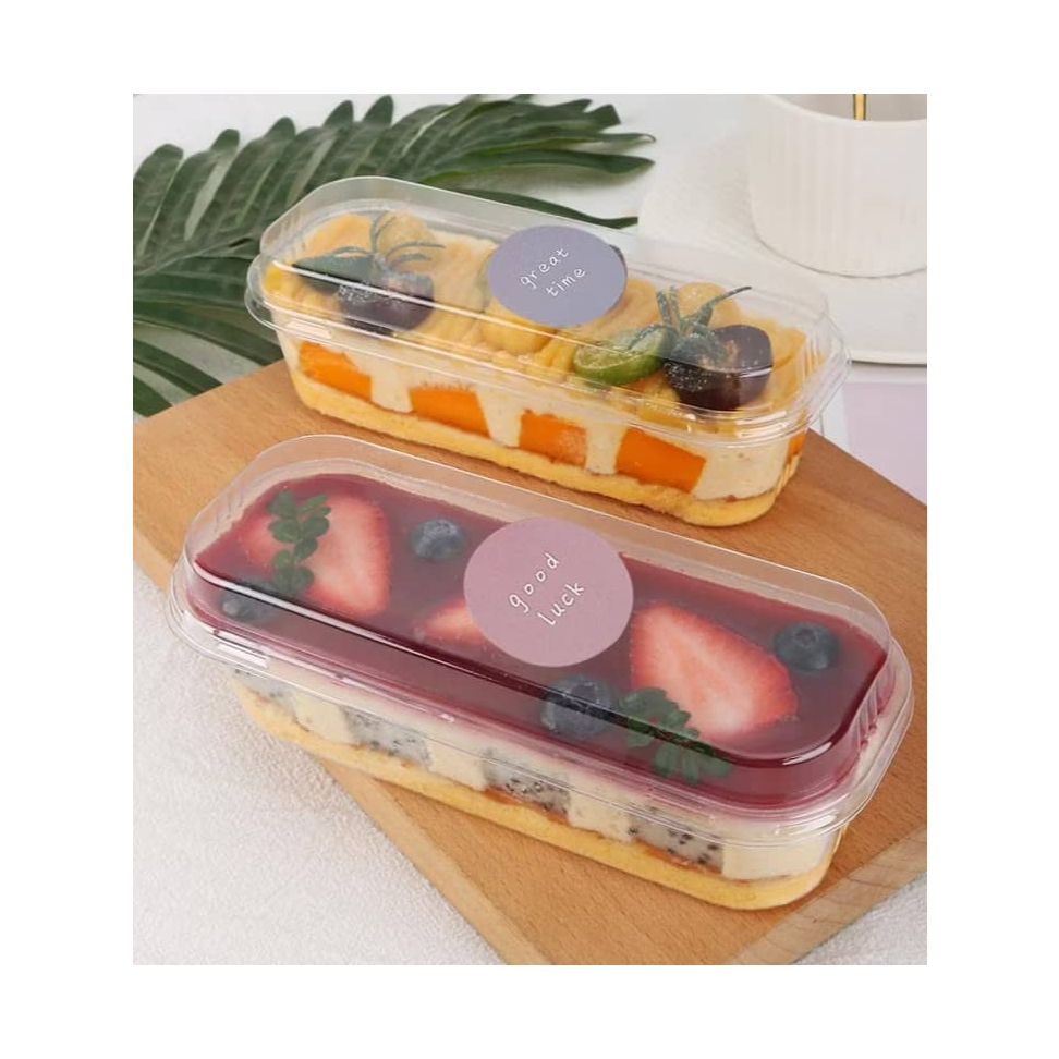 280ML Transparent Long Cake Box Ice Cream Fruit Cheesekut Boxes Mousse ...