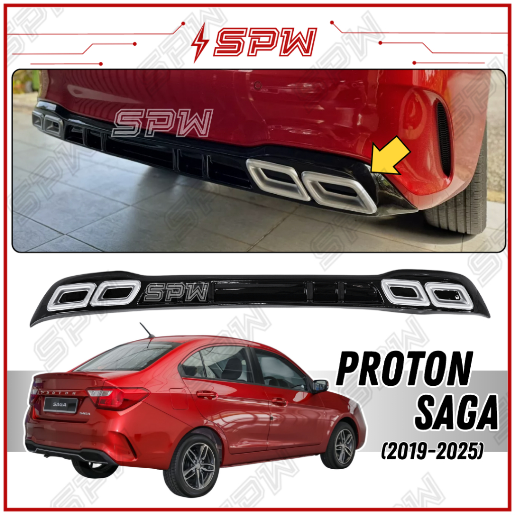 Proton Saga MC MC2 (2019-2025) AMG Rear Bumper Diffuser Lip Fake ...
