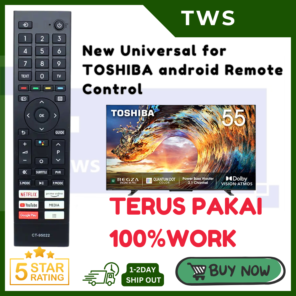 New universal Toshiba Android TV Remote Control (CT95022) 55M550LP ...