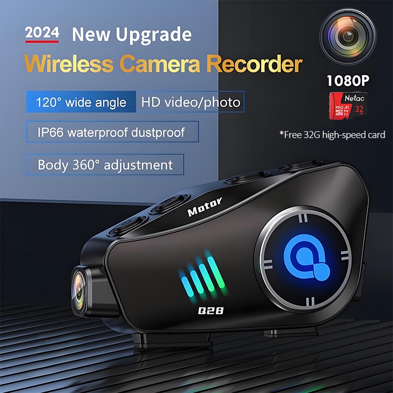 HNJ Helmet Bluetooth Earphone Q28 Camera Recorder Waterproof Hands-free ...