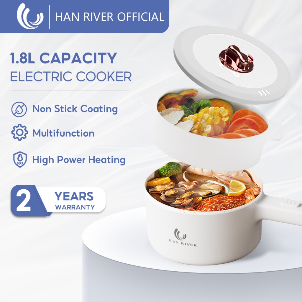 HAN RIVER Multi Cooker 1.8L Electric Cooker Non Stick Ceramic Coating ...