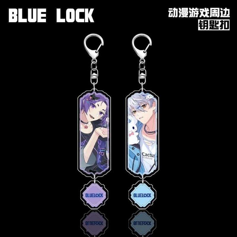 Blue Lock Anime Couple Design Rectangular Shape Acrylic Keychain ...
