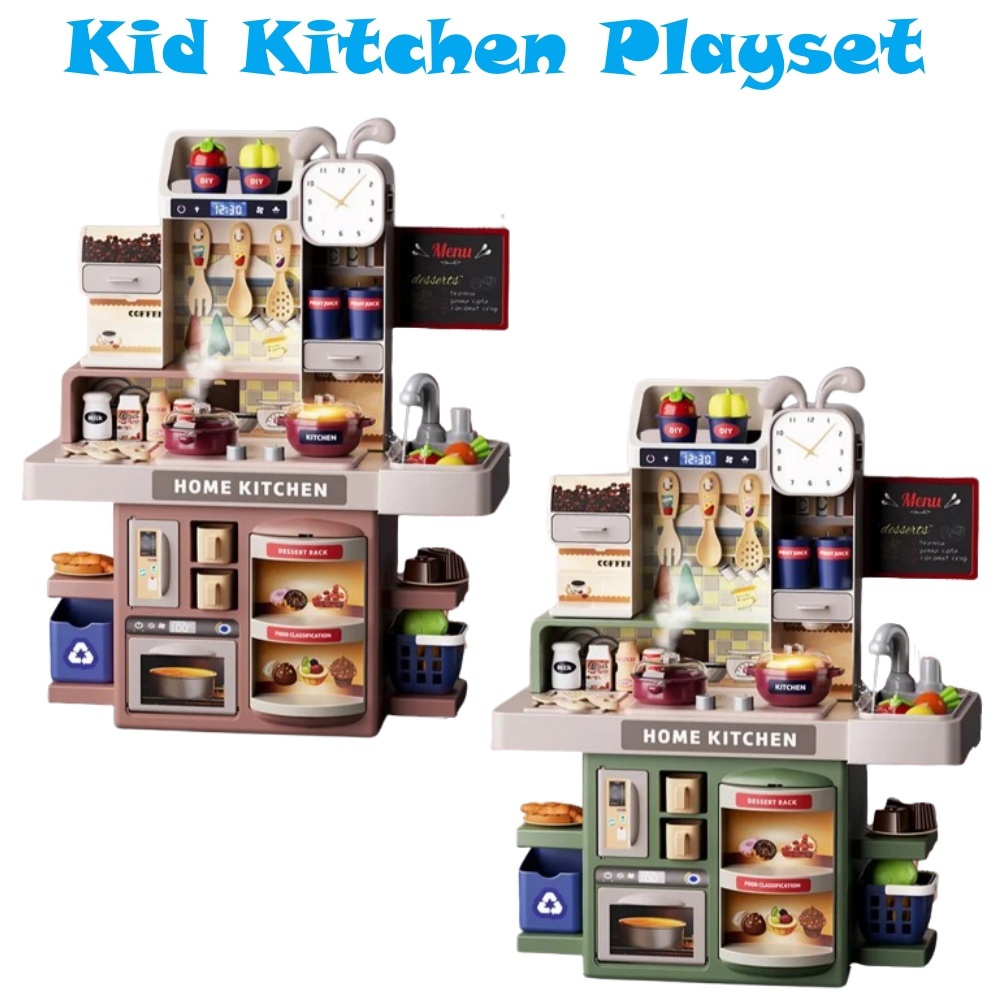 Ready Stock Kids Kitchen Set For Kids Pretend Play Cooking Toys Set ...