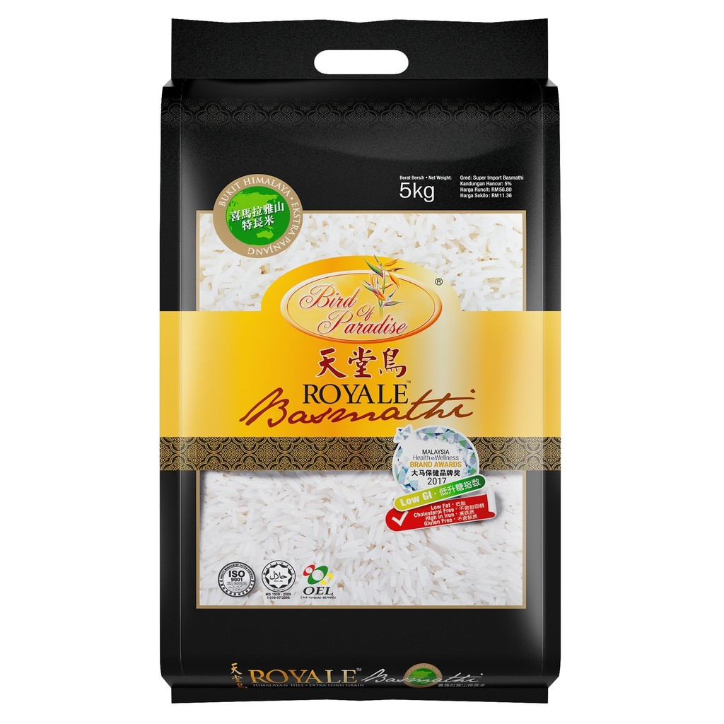 Bird Of Paradise ROYALE Basmathi Rice 5KG | Shopee Malaysia