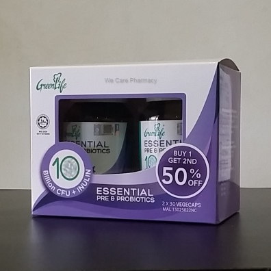 [BUY 4x30's FREE 2x30's] Greenlife Essential Pre & Probiotics Vegecap ...