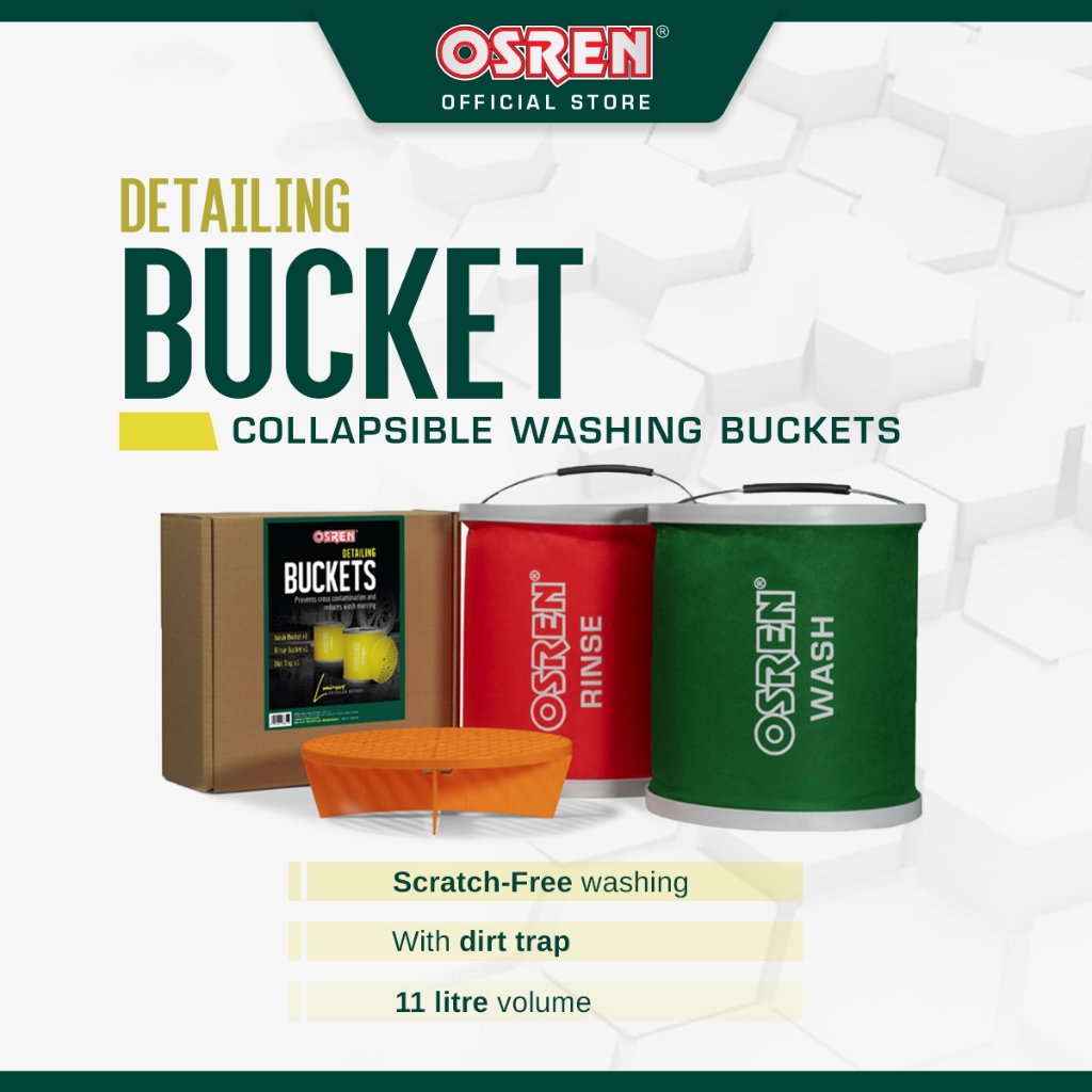 OSREN Luminous Detailing Buckets Wash&Rinse Bucket with Dirt Trap ...