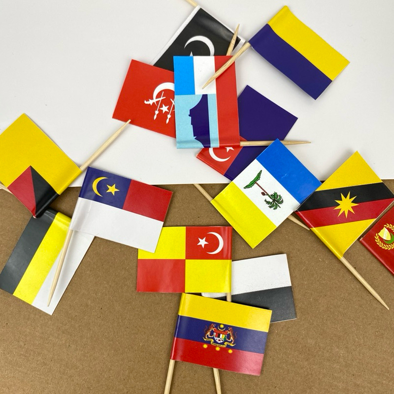 𝐋𝐀𝐃𝐘𝐑𝐀 𝐎𝐅𝐅𝐈𝐂𝐈𝐀𝐋 CAKE TOPPER SET BENDERA NEGERI MALAYSIA MERDEKA 17PCS ...